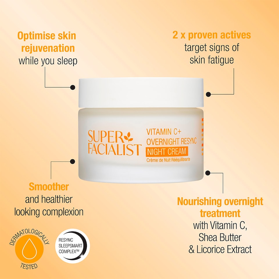 image 1 of Super Facialist Vitamin C+ Overnight Resync Night Cream 50ml