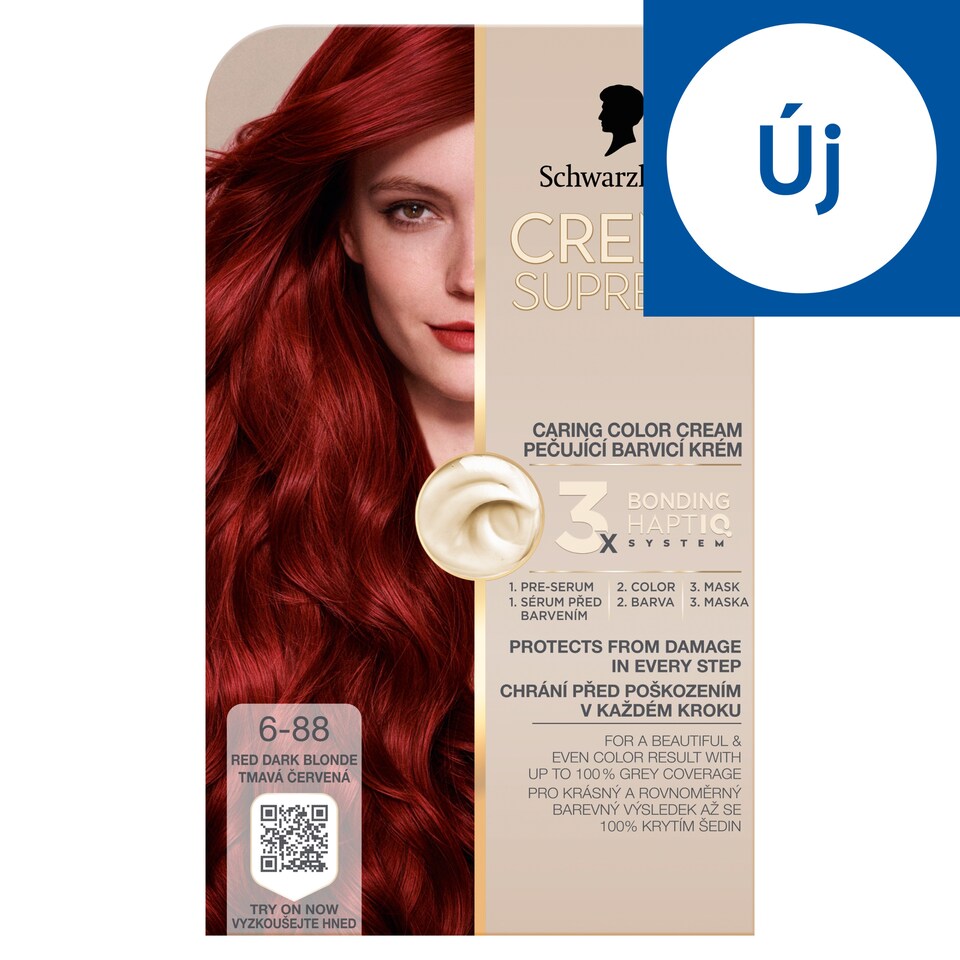 Schwarzkopf Creme Supreme tartós hajfesték 6-88 vöröses sötétszőke  1. kép