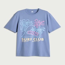 F&F Pure Cotton Surf Club Print T-Shirt in Blue