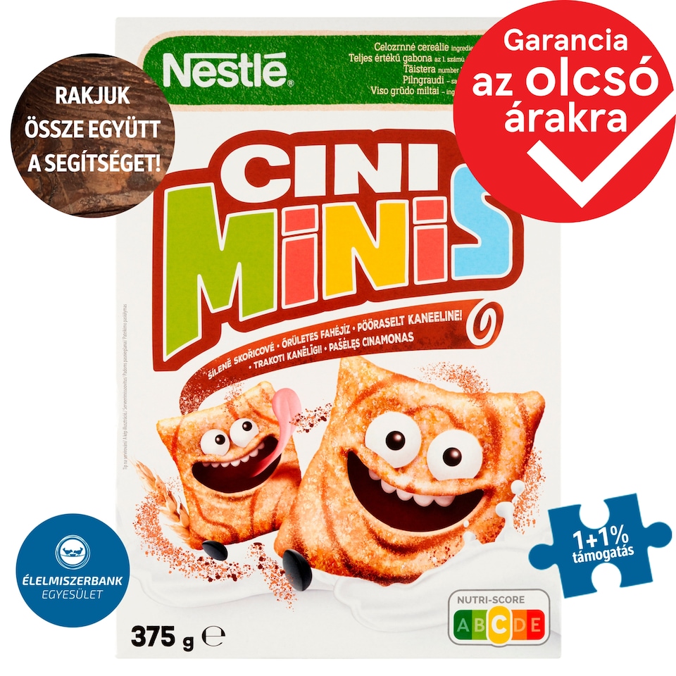 Nestlé Cini Minis Crispy, Cinnamon Cereal with Whole Wheat Vitamins and Iron 375 g