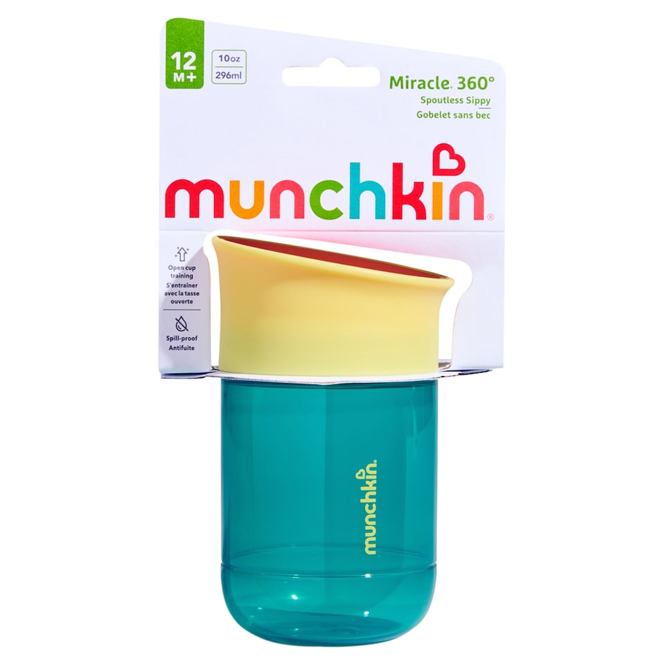 image 1 of Munchkin Miracle 360 Spoutless Sippy Cup 12m+ 10oz 296ml 