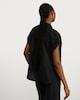 image 4 of F&F Woven Button Front Short Sleeved Blouse in Black