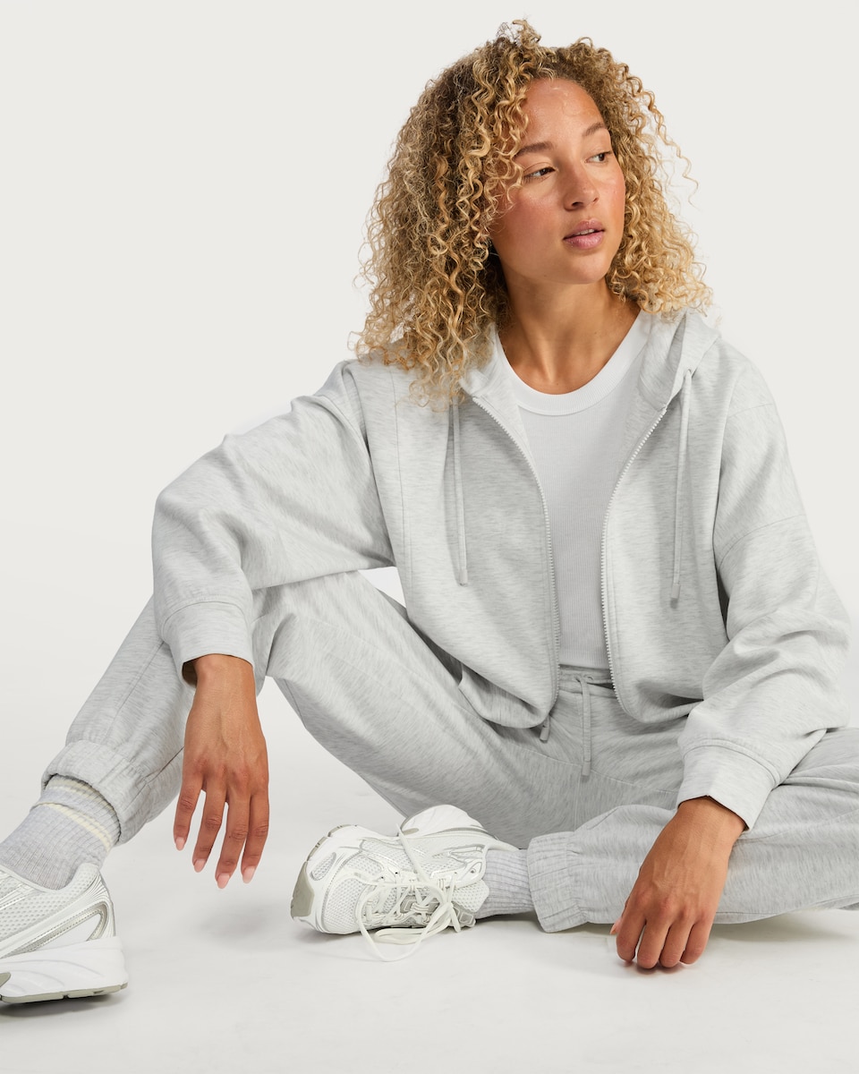 image 1 of F&F Active Seam Detail Cuffed Joggers in Grey Marl