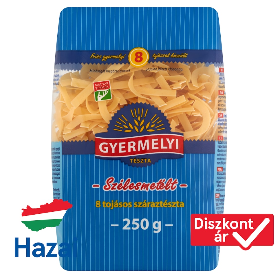 Gyermelyi szélesmetélt 8 tojásos száraztészta 250 g