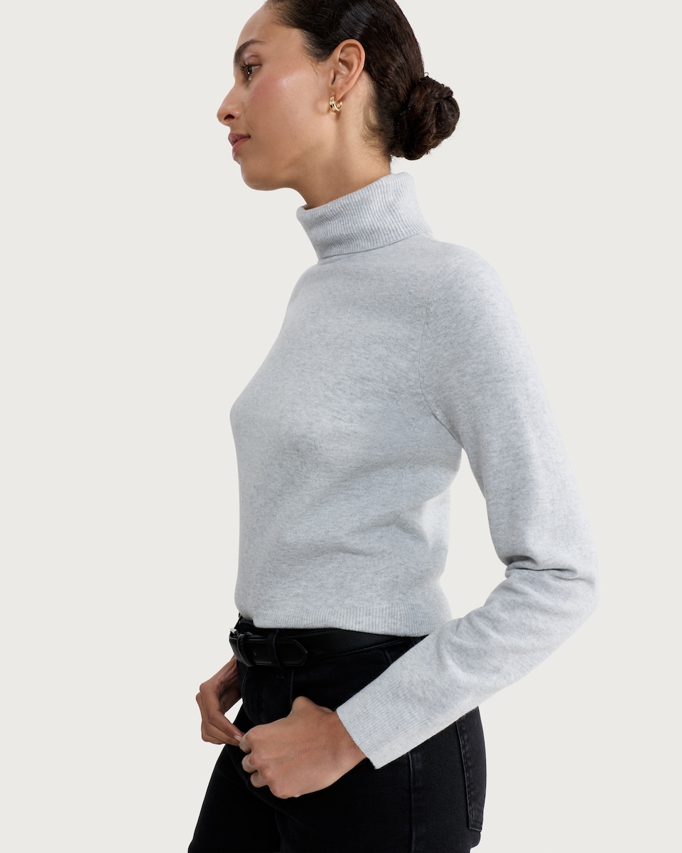 image 1 of F&F Knitted Roll Neck Jumper in Silver