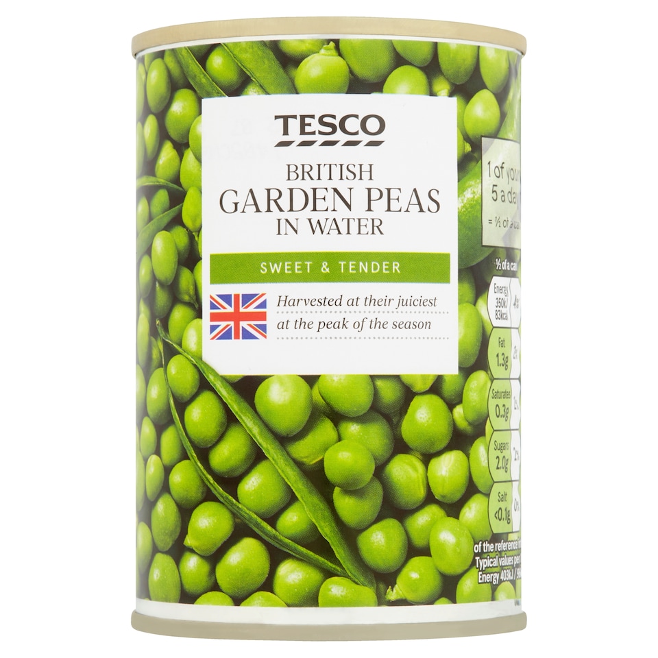 Tesco British Garden Peas In Water 290G