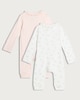 image 2 of F&F Baby 2-Pack Pure Cotton Frill Collar Sleepsuits in White
