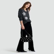 F&F Knitted Snowflake Embellished Jumper in Grey