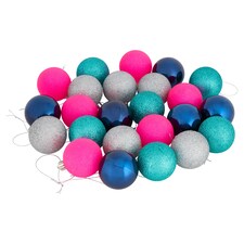 Tesco 24 Pack Rainbow Baubles