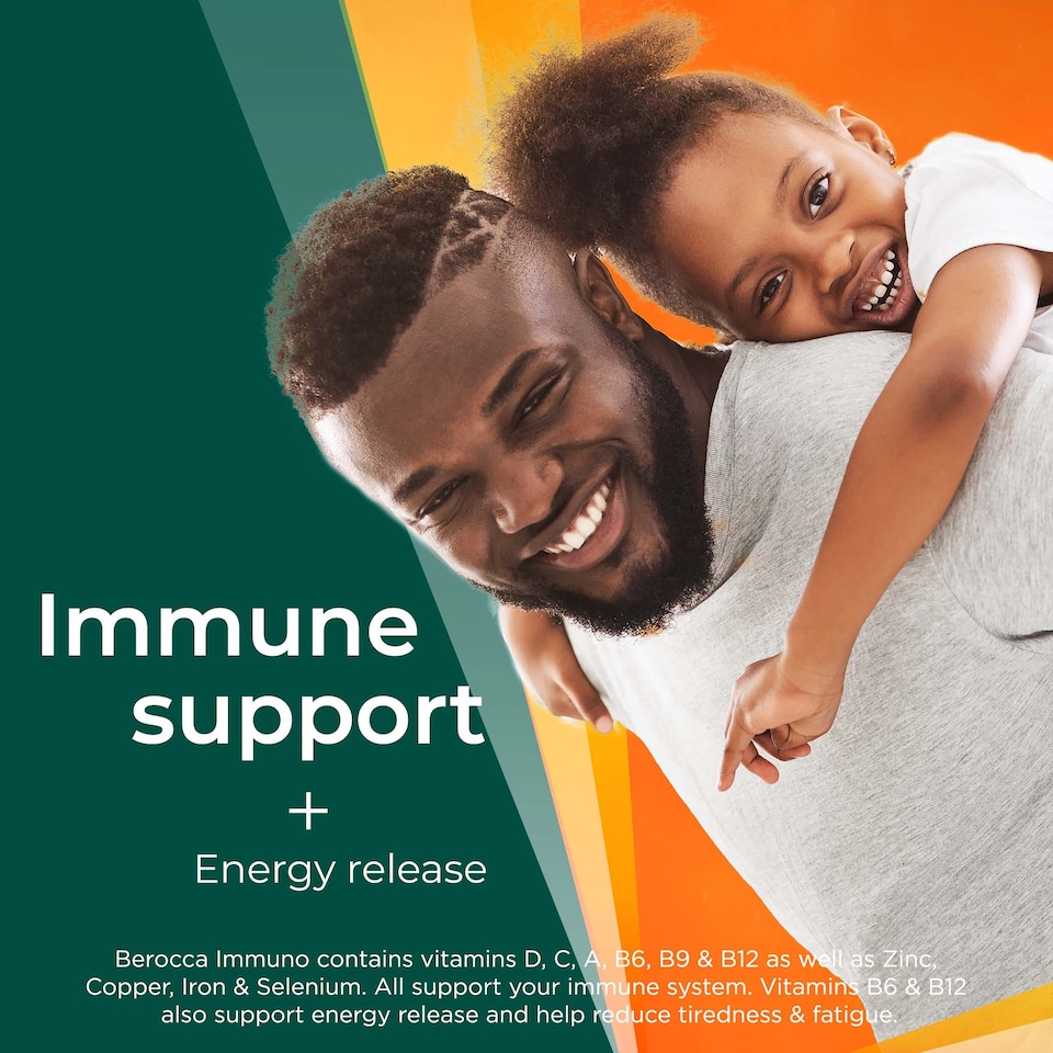 image 1 of Berocca Immuno Vitamin D Tablets, Orange Flavoured, Sugar Free 30s
