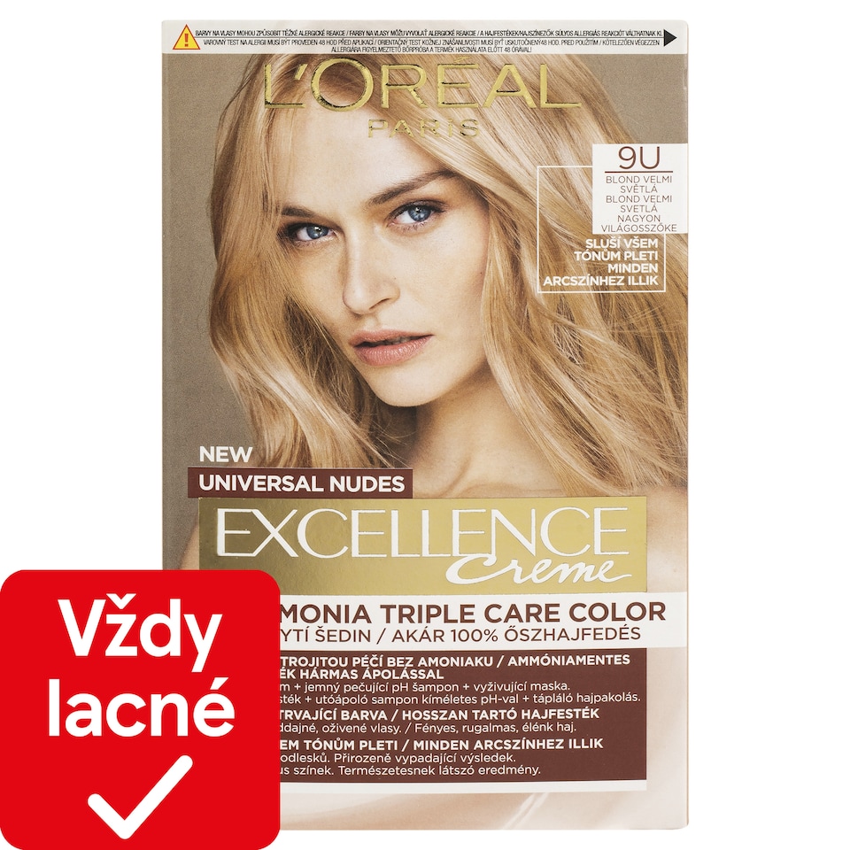 L'Oréal Paris Excellence Creme Universal Nudes permanentná farba na vlasy 9 U Blond veľmi svetlá 
