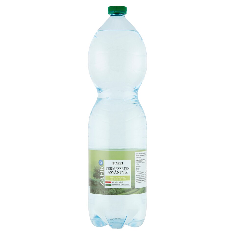 Tesco Zafír szén-dioxiddal enyhén dúsított természetes ásványvíz 1,5 l