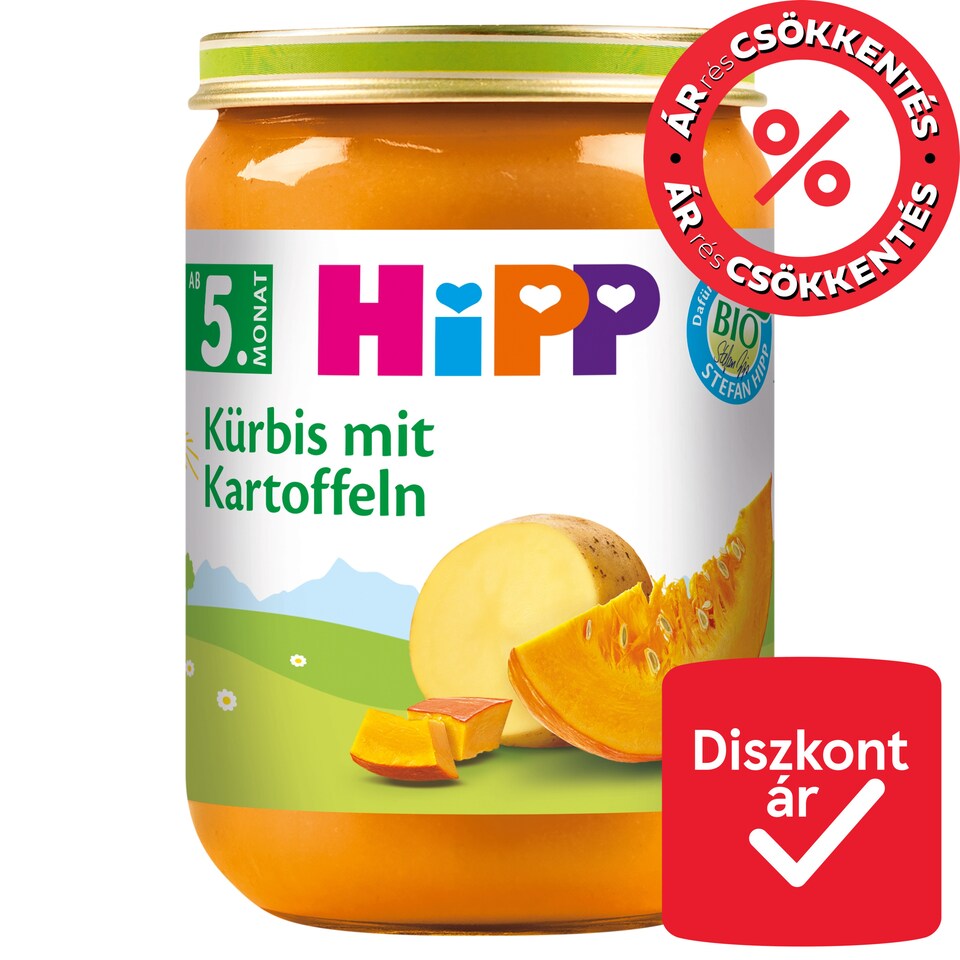 HiPP sütőtök burgonyával főzelék a babának 4 hónapos kortól 190 g