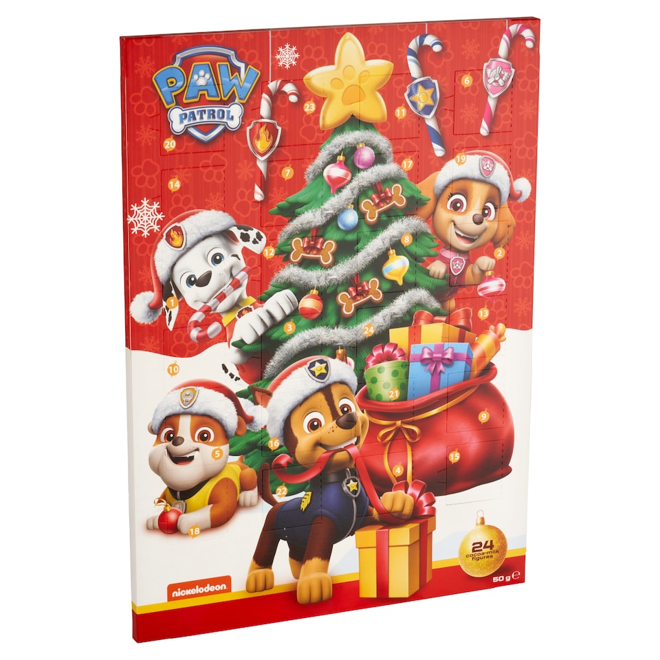 Paw Patrol Advent Calendar with Cocoa-Milk Figures 50 g