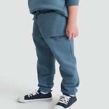 F&F Active Boys Cotton Rich Slogan Cuffed Joggers in Blue