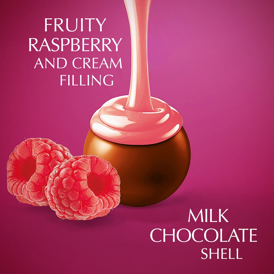 image 1 of Lindt Lindor Raspberry & Cream Milk Chocolate Truffles 200g 