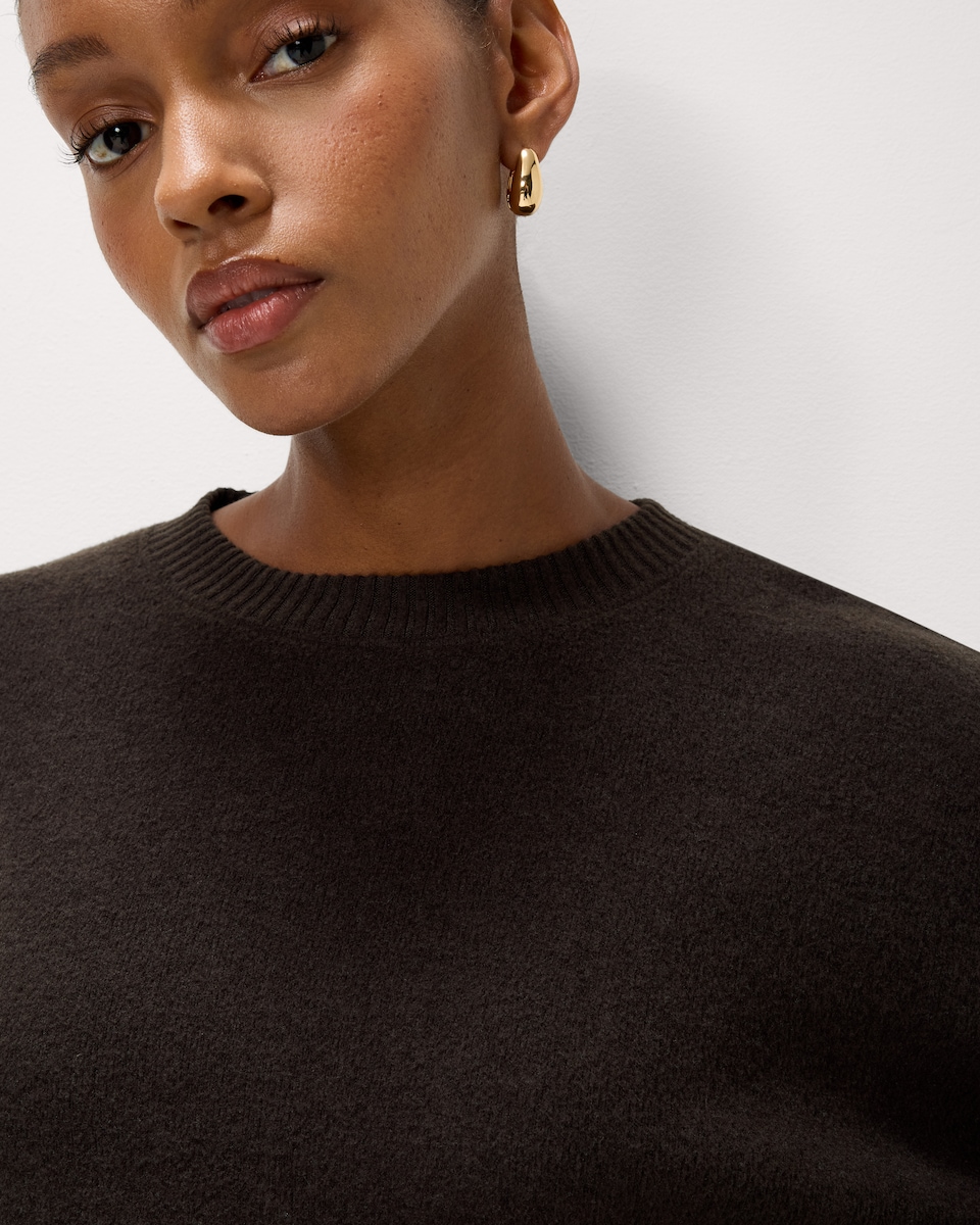 image 1 of F&F 2-Pack Brushed Dropped Shoulder Long Sleeved Tops in Multi Brown