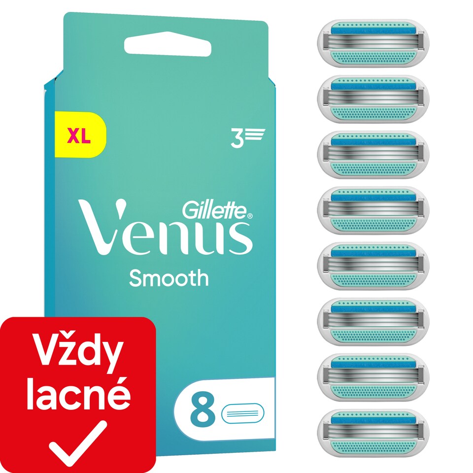 obrázok 1 z Gillette Venus  Smooth Dámske Holiace Hlavice, 8 ks Náhradných Hlavíc