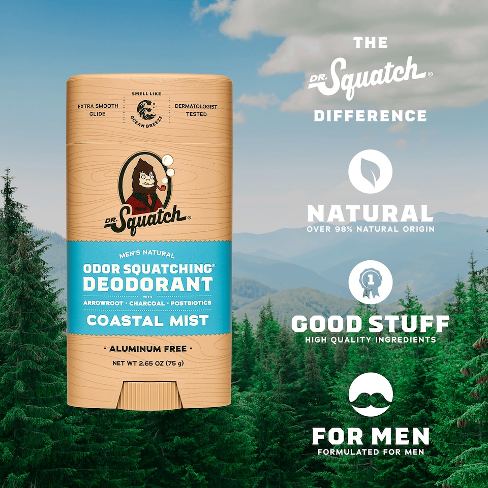 image 1 of DR. Squatch Natural Stick Deodorant Coastal Mist 75g