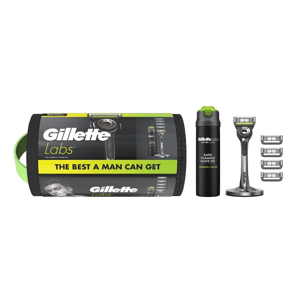 image 1 of Gillette Labs Razor & Shave Gel Washbag Giftset