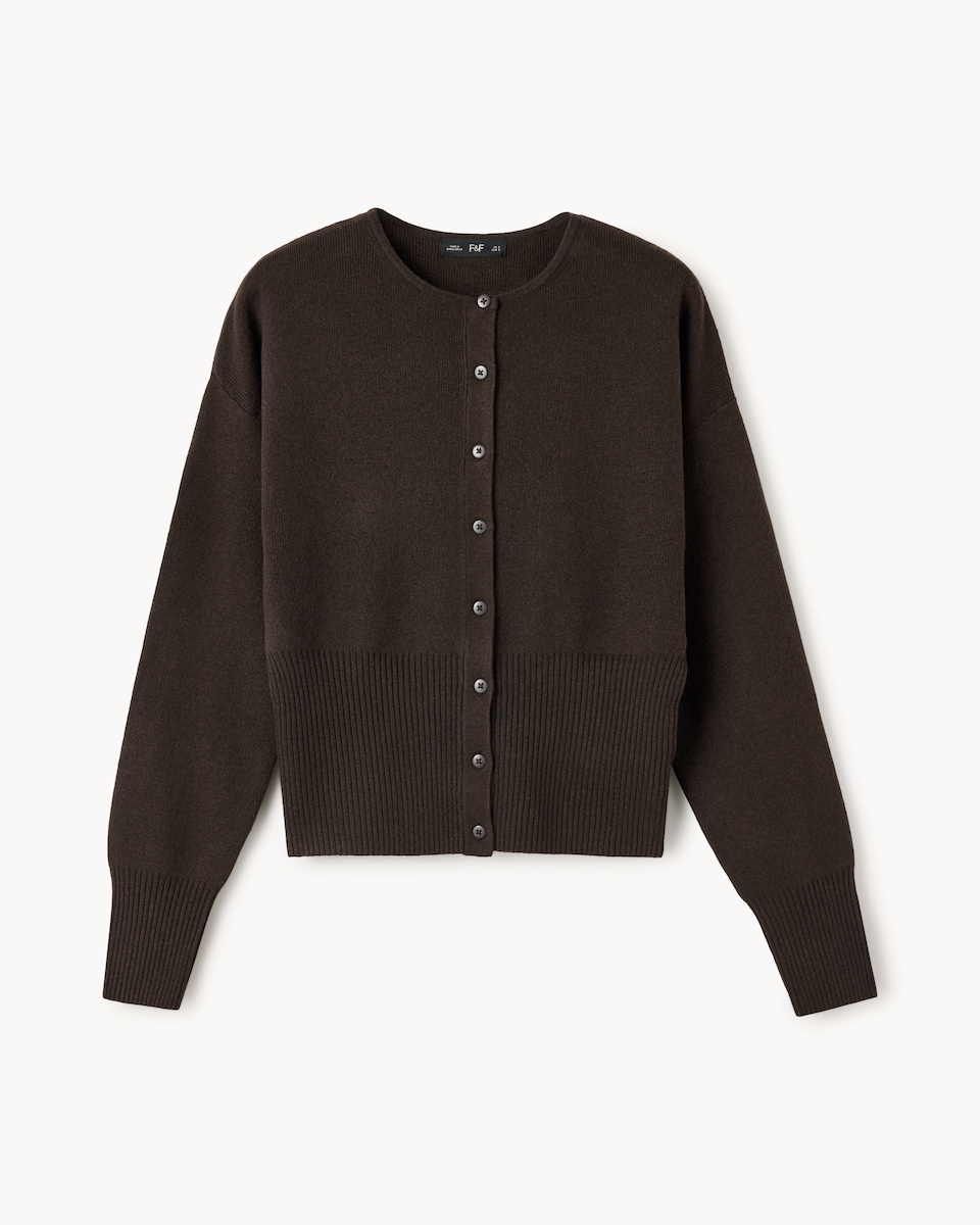 F&F Long Sleeved Cardigan in Chocolate