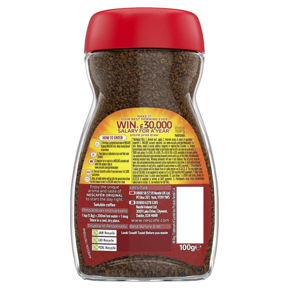 image 1 of Nescafe Original Instant Coffee 100g