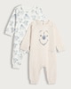 image 1 of Disney Winnie the Pooh 2-Pack Cotton Rich Sleepsuits in Neutral