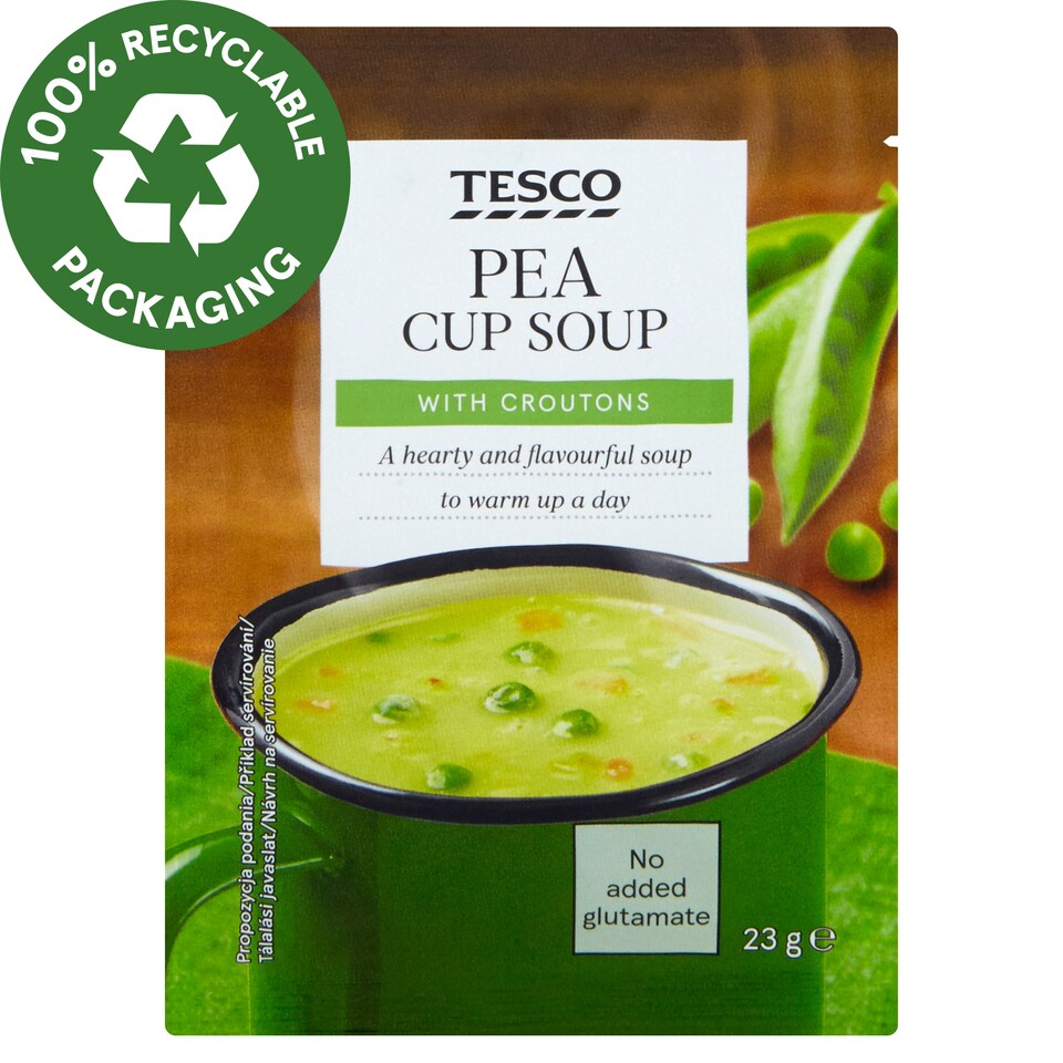 Tesco instant borsóleves pirított kenyérkockákkal 23 g