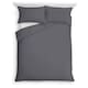 image 1 of F&F Home Bedding 100% Cotton Oxford Edge Duvet Set Grey Double