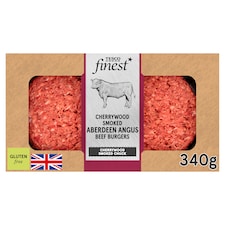TESCO finest Cherrywood Smoked Beef Aberdeen Angus Beef Burgers 340g