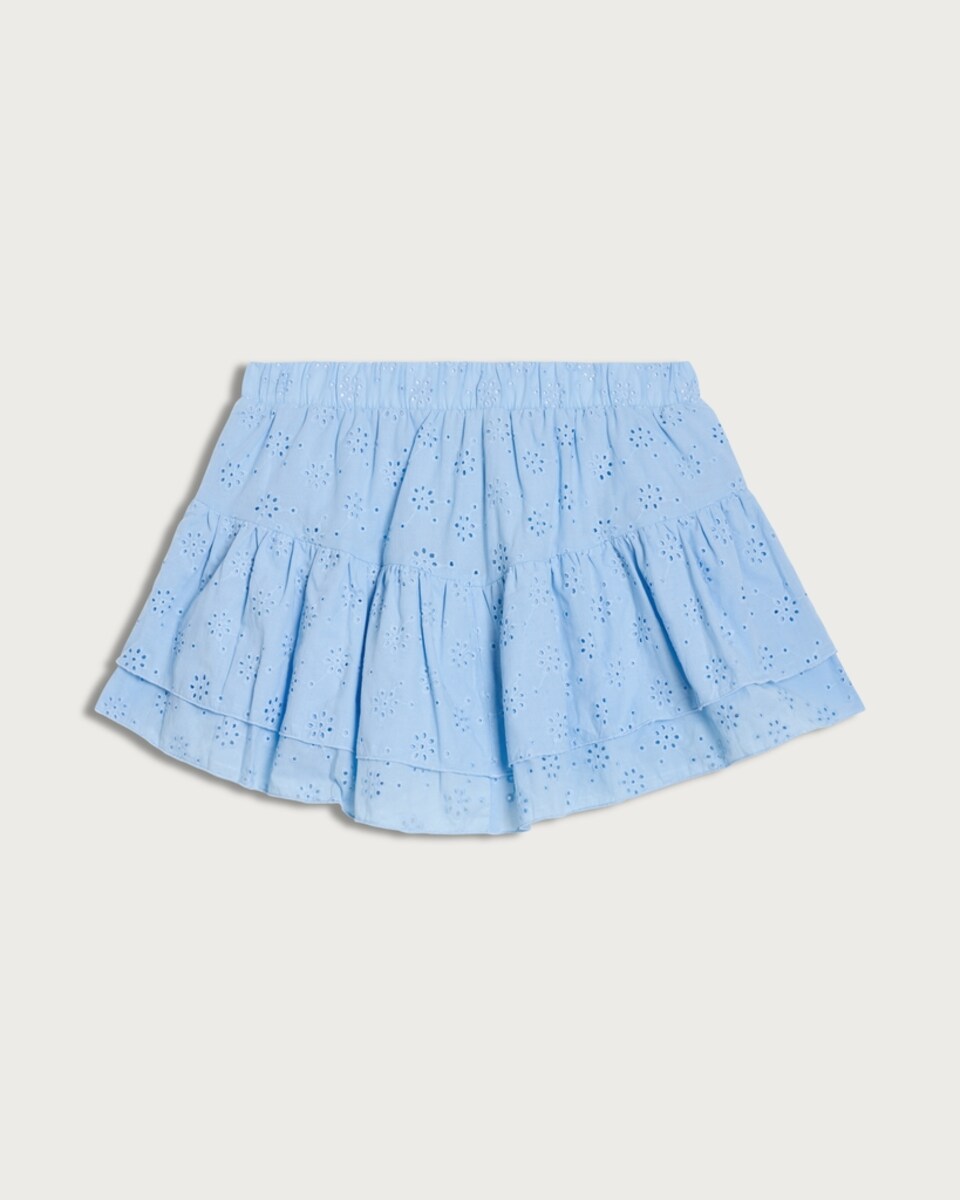 image 1 of OH ME OH MY Pure Cotton Broderie Layered Skort in Blue