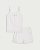 image 1 of F&F Girls 2-Piece Pure Cotton Polka Dot Vest and Shorts Pyjama Set in White