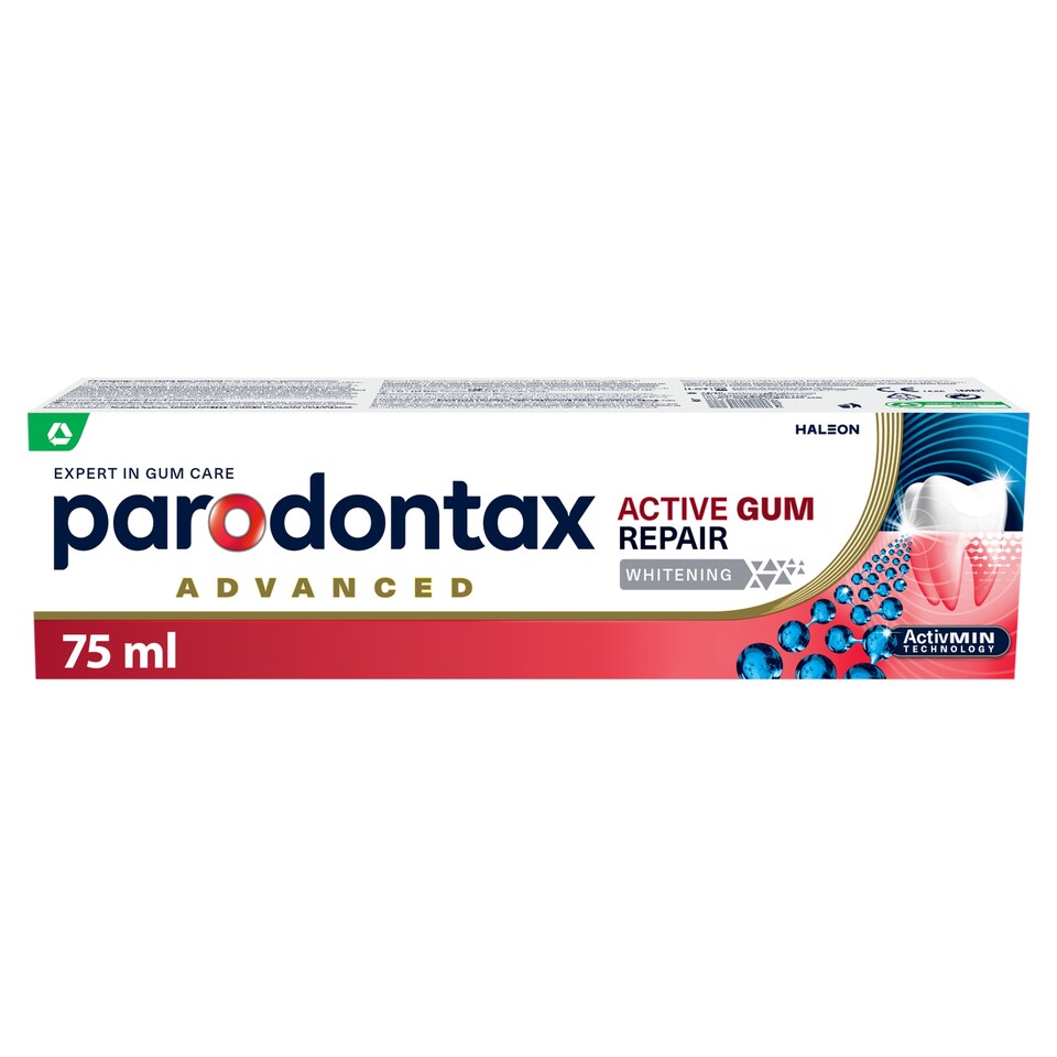 Parodontax Advanced Active Gum Repair Whitening fluoridos fogkrém 75 ml  1. kép