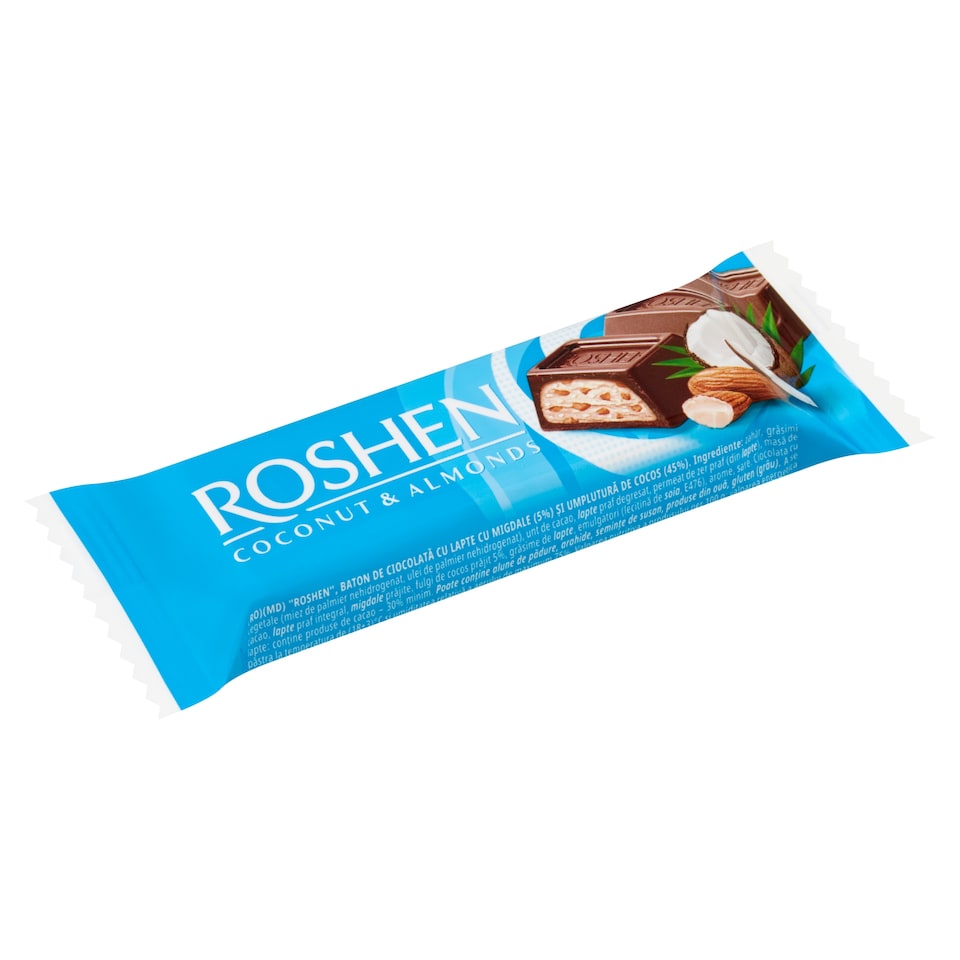 image 1 of Roshen Milk Chocolate Bar with Almond and Coconut Filling 29 g