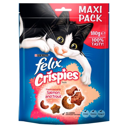 Felix Crispies Cat Treats Salmon & Trout 180G Tesco Groceries