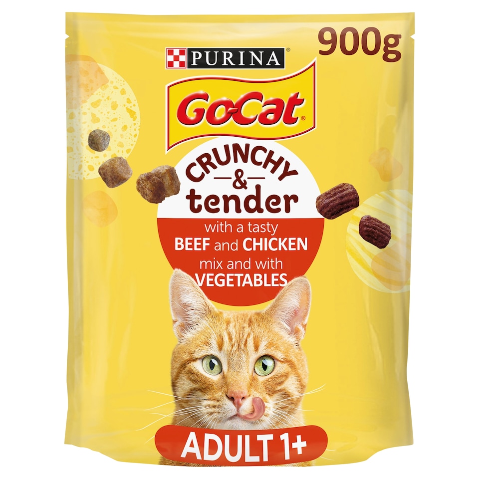 image 1 of Go-Cat Crunchy & Tender Beef Chicken Vegetable 900G