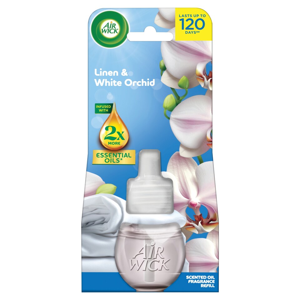 Air Wick tekutá náplň do elektrického prístroja - Bielizeň a biela orchidea 19 ml