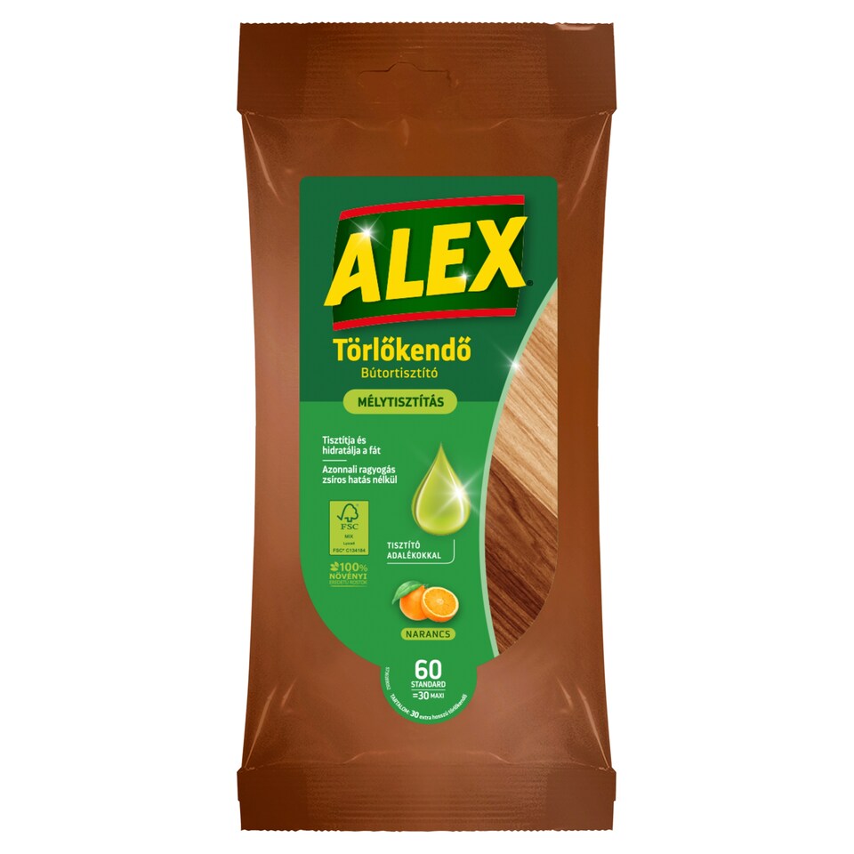 Alex Narancs extra hosszú bútortisztító törlőkendő 30 db