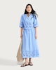 image 2 of F&F Pure Cotton Broderie Cut Out Co-ord Blouse in Blue