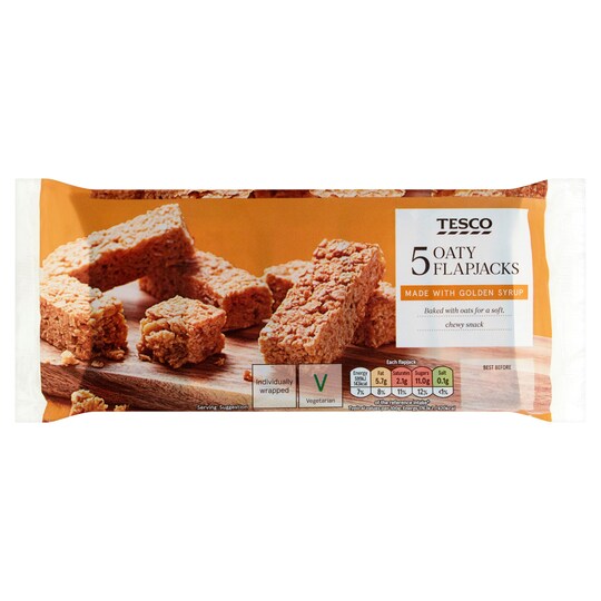 Tesco Oaty Flapjacks 5 Pack 170G Tesco Groceries