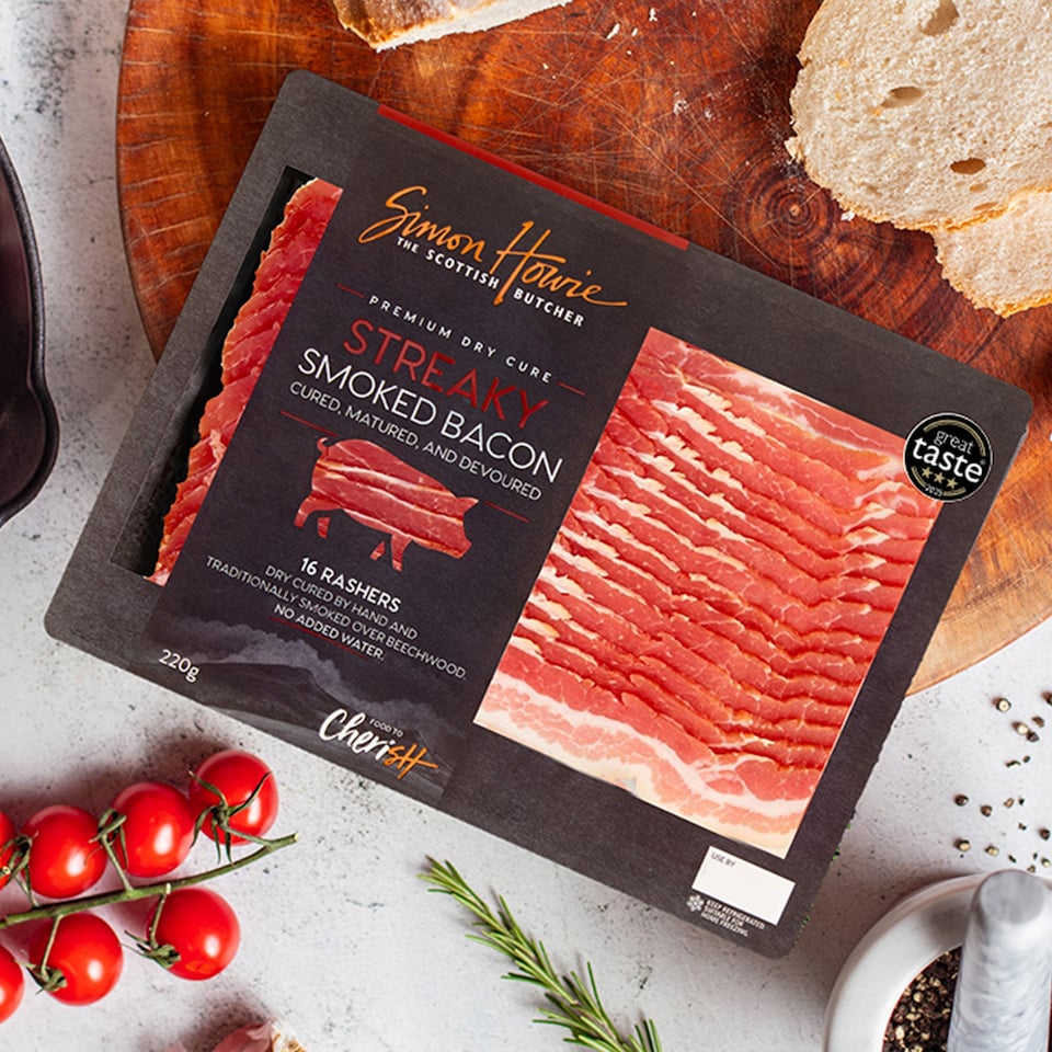 image 1 of Simon Howie Dry Cure Smoked Streaky Bacon 220G