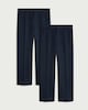 image 4 of F&F School Boys 2-Pack Regular Fit Trousers in Navy