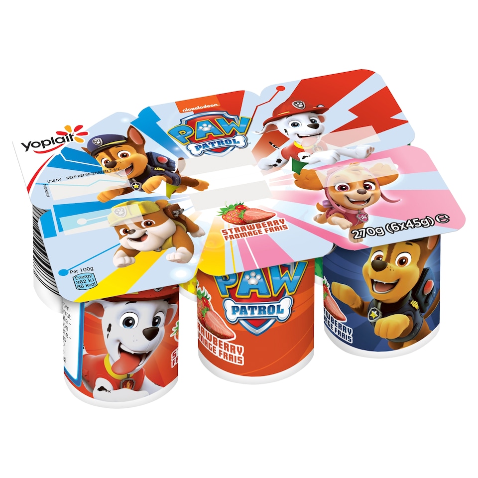 image 1 of Paw Patrol Strawberry Fromage Frais 6X45g