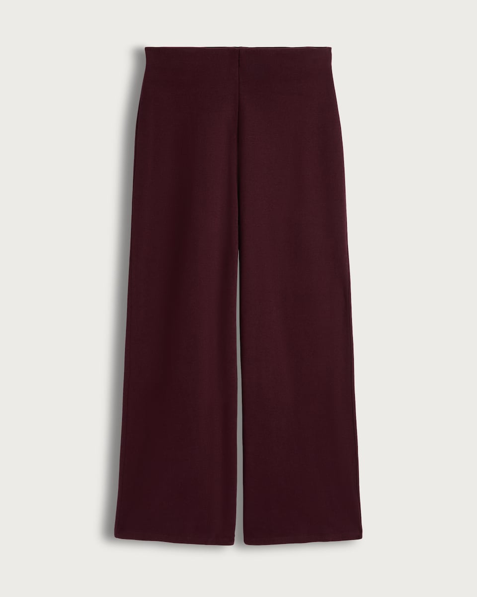image 1 of F&F Wide Leg Co-ord Trousers with Cotton in Burgundy