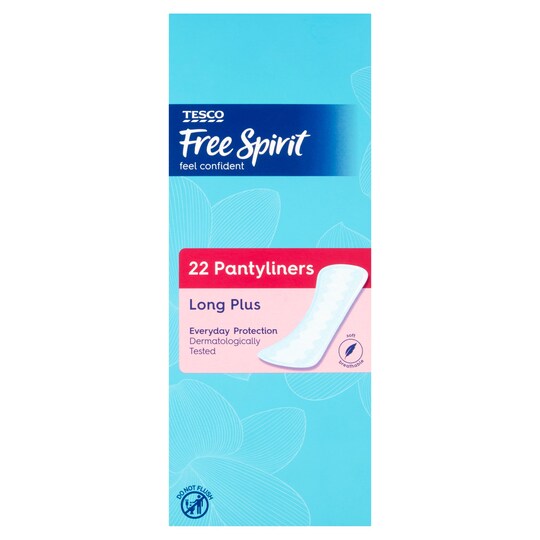 Tesco Free Spirit Panty Liners Long Plus 22 Pack Tesco Groceries