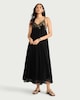 image 1 of F&F Embellished Strappy Midi Dress in Black