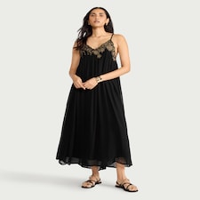 F&F Embellished Strappy Midi Dress in Black
