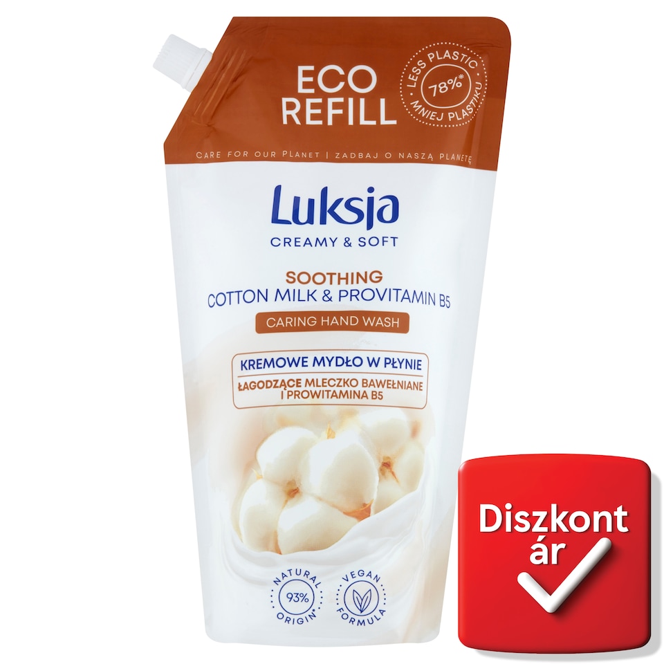 image 1 of Luksja Creamy & Soft Soothing Cotton Milk & Provitamin B5 Caring Hand Wash 900 ml