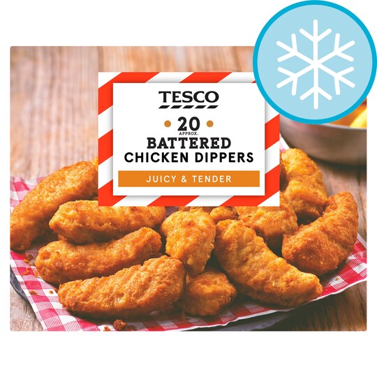 Tesco 20 Battered Chicken Breast Dippers 450G Tesco Groceries