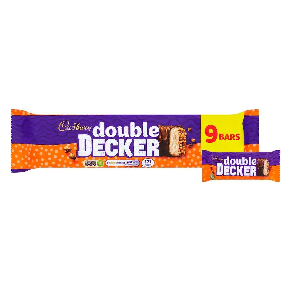 image 1 of Cadbury Double Decker Chocolate Bar 9 Pack Multipack 335.7g